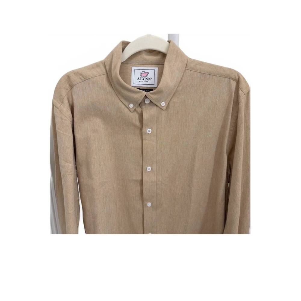 NEW ALYNN men's caden slim fit dress shirt in mustard